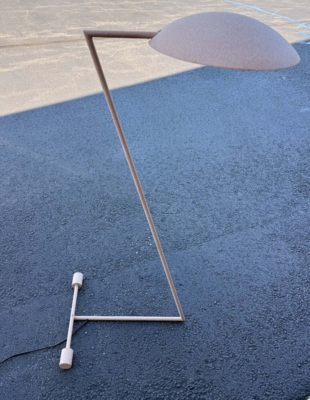 Vintage 1980s Postmodern / Memphis-Era Pink Textured Cantilever Floor Lamp